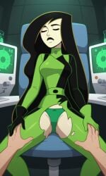 ai_generated ass bigmic145 black_hair bodysuit breasts disney disney_channel exposed_crotch female gloves green_skin groping kim_possible panties ripped_clothing shego sleep_molestation sleeping torn_bodysuit torn_clothes wardrobe_malfunction