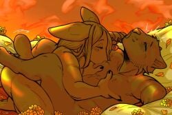 agavegator alien anthro ass bedroom big_butt body_hair brass breast_grab breast_play breast_squish breast_suck breasts breath breeding_kink bronze burning canid chemicals cradling crossed_legs cuddling cuddly duo evening felid feline femboy fire flat-headed_cat flower from_front_position hand_on_breast head_back heat_(temperature) hormones lost_in_pleasure love lying male male/male mammal marigold_(flower) mating_grip mating_press missionary_position moan nipple_fetish nipple_play nude on_back passionate petals pinned plant prionailurus romantic romantic_ambiance romantic_couple romantic_sex sex squish sucking summer tail tail_motion tailwag trans_(lore) trans_man_(lore) wide_hips yellow_theme