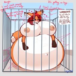 1girl about_to_burst about_to_explode about_to_pop balloon_belly balloon_breasts belly belly_expansion belly_inflation big_belly big_boobs big_breasts big_tummy boobs boobs_expansion boobs_inflation breast_expansion breast_inflation breasts cage caged expansion expansion_fetish fox fox_ears fox_girl fox_humanoid fox_tail furry furry_breasts furry_female furry_only huge_belly huge_boobs huge_breasts huge_tummy inflation inflation_fetish lychiiart solo solo_girl tummy tummy_expansion tummy_inflation