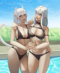 2girls big_breasts bikini breasts female female_only large_breasts looking_at_viewer tumtumisu