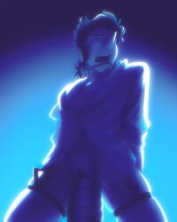 7miles bottomless deltarune female garter_straps half_naked looking_at_viewer male male_only open_mouth penis pussy riding riding_penis solo solo_focus spamton_g_spamton trans_man vaginal_penetration vaginal_sex white_blouse white_shirt yaoi