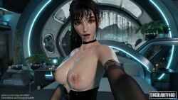 3d 3d_(artwork) big_breasts big_breasts blender cum cumshot cumshot_on_face eve_(stellar_blade) facial selfie selfie_pose singularity4061 stellar_blade