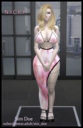 3d big_breasts big_breasts big_breasts blonde_hair curvy curvy_body curvy_female curvy_figure curvy_hips english english_text grey_skin high_heels miss_bots(sim_doe) nicky(sim_doe) no_sex original_characters revealing_clothes revealing_outfit robot robot_girl robot_humanoid sim_doe sims sims4 sims_4 the_sims the_sims_4
