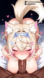 1boy :>= ai_generated all_fours animal_ear_fluff animal_ears ass bandaid bandaid_hair_ornament blonde_hair blue_eyes blue_hair blue_hairband blush breasts closed_eyes completely_nude crossed_bangs dark-skinned_male dark_skin dog_ears dog_girl dog_tail double-parted_bangs erection fake_horns fellatio female fuwawa_abyssgard hair_between_eyes hair_intakes hair_ornament hairband heart hololive_english horns interracial large_breasts long_hair mococo_abyssgard multicolored_hair mykibuu nude oral penis pink_eyes pink_hair pov pov_crotch short_hair siblings solo_focus straight streaked_hair sweat tail testicles trembling twins two_side_up uncensored veins veiny_penis virtual_youtuber x_hair_ornament