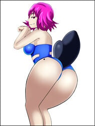 1girls 2020 ass big_ass breasts brown_eyes canine curvaceous disguised_zorua female fox fox_tail human large_breasts nintendo pale-skinned_female pale_skin philena_ivy pokemon pokemon_(species) pokemon_bw pokemon_professor pokemon_rgby purple_hair shapeshifting shiftingfun short_hair swimsuit tail transformation wide_hips zorua