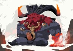 abs absurd_res animal_genitalia animal_penis anthro anthro_dominating_human armpit_hair bara beard beard_ring big_dom_small_sub big_muscles big_nipples big_pecs black_body black_fur bodily_fluids body_hair bovid braided_beard brown_hair caprine caprine_penis carrying_another carrying_partner chest_hair cum cum_drip cum_on_penis cumshot daddy demigod dilf dominant dominant_anthro dominant_male dripping duo ejaculation erection extreme_size_difference facial_hair fangs fur gay genital_fluids genitals goat graves_(lol) hair hairy handjob hi_res holding_partner horn huge_muscles huge_pecs human human_on_anthro humansub hunk interspecies larger_anthro larger_male league_of_legends leg_hair malcolm_graves male male/male male_only mammal moustache multicolored_body multicolored_fur musclegut muscles muscular muscular_anthro muscular_human muscular_male mythological_creature mythology nipples nude orgasm ornn pecs penile penis penis_size_difference pubes rcamerion red_body red_fur riot_games sex sheath simultaneous_orgasms size_difference smaller_human smaller_male submissive submissive_human submissive_male teeth tencent yaoi
