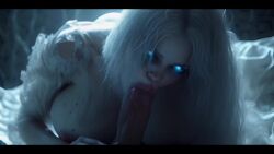 1boy 1girls ai-created ai_assisted ai_generated big_ass big_breasts blue_eyes cemetery dress fantasy fantasyanim flying ghost ghost_girl longer_than_10_seconds monster_girl moon tagme video white_hair wraith