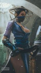 1girls 3d blender kitana kitana_(endless_summer) kitana_(mk11) mortal_kombat tagme wanksy