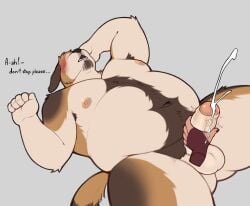 ajdrawsnice ambiguous_gender anthro armpit_hair ass balls beard begging begging_for_more belly blush bodily_fluids body_hair brown_body brown_fur butt_from_the_front camilo_(ajdrawslewd) canid canine canis cum cum_on_hand cumshot domestic_dog don't_stop duo ejaculation erection facial_hair fur genital_fluids genitals hand_behind_head handjob happy_trail hi_res humanoid_genitalia humanoid_penis lying male male/ambiguous mammal moan molosser moobs mucuchies multicolored_body multicolored_fur nipples on_back open_mouth orgasm overweight overweight_anthro overweight_male penile penis pubes sex solo_focus