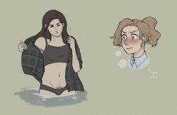 bikini bush clothed clothing female gay_panic lust lustful_gaze two_girls yellowjackets yuri