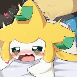 0227 anthro anthro_penetrating blue_body blush bodily_fluids cum cum_inside duo fingers from_behind_position generation_3_pokemon generation_4_pokemon genital_fluids heart_eyes heart_symbol hi_res jirachi larger_male legendary_pokemon lucario lying male multicolored_body nintendo nude on_front open_mouth penetration penile penile_penetration pokemon pokemon_(species) sex size_difference smaller_penetrated solo_focus sweat white_body yellow_body