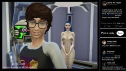 3d big_breasts big_breasts big_breasts big_nipples caption curvy curvy_female curvy_figure english english_text grey_skin james_bingham(sim_doe) miss_bots(sim_doe) naked naked_female no_sex nude nude_female original_characters robot robot_girl robot_humanoid sim_doe sims sims4 sims_4 social_media the_sims the_sims_4