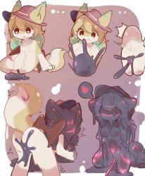 2024 all_fours anthro ass biped bodily_fluids breast_markings breasts brown_hair character_request clothing colored confusion countershade_face countershade_fur countershade_legs countershade_neck countershade_tail countershade_torso countershading drone dronification ejaculation faceless featureless_breasts female female_anthro front_view fur genital_fluids ginyertac glistening glistening_body gloves_(marking) glowing glowing_markings glowing_pussy_juice goo_creature goo_drip goo_transformation green_highlights green_markings hair hand_on_crotch handpaw hat hat_only headgear headgear_only headwear headwear_only heart_(marking) heart_symbol highlights_(coloring) kneeling leaning_on_hand legs_together looking_down lying markings mostly_nude navel on_side paws pink_markings pink_pussy_juice pubic_tattoo puddle pussy rear_view shadow simple_background sitting sitting_on_ground solo spread_legs spreading surprise tail tan_body tan_fur tattoo transformation transformation_sequence unusual_bodily_fluids unusual_genital_fluids unusual_vaginal_fluids vaginal_fluids vaginal_squirting vulva white_body white_countershading white_markings