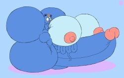 absurd_res aliasing anthro artist_logo artist_name ass balls big_balls big_breasts big_butt big_penis blue_body blue_fur blush blush_lines bottom_heavy breast_squish breasts buckteeth countershade_breasts countershade_face countershading curvy_figure digital_media_(artwork) erect_nipples erection eyelashes featureless_feet feet flower_on_head fur genitals geometric_background gynomorph hand_on_breast happy_tree_friends heart_nose heart_symbol hi_res huge_balls huge_breasts huge_butt huge_cock humanoid_genitalia humanoid_penis hyper hyper_balls hyper_breasts hyper_butt hyper_genitalia hyper_penis intersex logo mammal mephitid nipples penis petunia_(htf) signature simple_background skunk solo squish teeth text thatdawgmurray thick_thighs vein veiny_penis