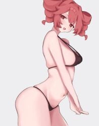 1girls 2d 2d_(artwork) ass belly big_ass bra breasts curvy curvy_female curvy_figure female female_only kasane_teto large_ass medium_breasts navel open_mouth panties perky_breasts plump plump_thighs pose posing red_eyes red_hair side_view sideboob skindentation slightly_chubby slightly_chubby_female solo solo_female thick_thighs thighs twin_drills underwear ur_(ur_o_) utau white_background