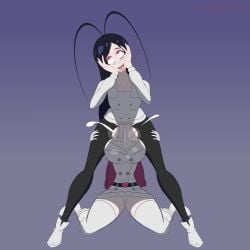 1boy 1girls ahe_gao ahegao_face anilingus belt belt_buckle bending_over bent_over big_balls big_penis black_hair bleach blue_eyes boobjob boots breasts bulge bulge_through_clothing cleavage crazy_smile cum erection female femboy giselle_gewelle hands_on_head hard_on heart huge_balls huge_breasts huge_cock josou_seme kawaiiredpandas leggings legwear long_hair male male_only meninas_mcallon orgasm orgasm_face paizuri paizuri_under_clothes panties pink_hair smile smiling teeth teeth_showing thick_thighs thighhighs thighs tongue tongue_out trap upskirt white_clothing