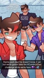 3boys brown_eyes brown_hair clothing dad dad_and_son english english_text eyes gay gay_male glasses hair hoshiboys incest male male/male male_focus male_only original original_character smaller_male text yaoi