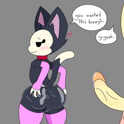 1femboy 2boys anal anthro armwear asking ass big_penis brawl_stars buzz_(brawl_stars) dinosaur feline femboy kit_(brawl_stars) legwear male oiled penis supercell
