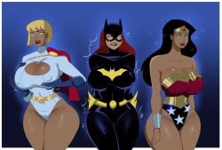 2022 2d 2girls accurate_art_style amazon barbara_gordon batgirl black_hair blonde_hair blue_eyes bob_cut brainwashed brainwashing cleavage cleavage_cutout cyan_eyes dc dc_comics dcau defeated_heroine defeated_superheroine diana_prince erect_nipples female female_only ghostlessm hypnosis hypnosis justice_league justice_league_unlimited karen_starr kryptonian light-skinned_female light_skin lipstick long_hair mind_control multiple_girls power_girl short_hair star_earrings superman_(series) thick thick_thighs thin_waist voluptuous wide_hips wonder_woman wonder_woman_(series)