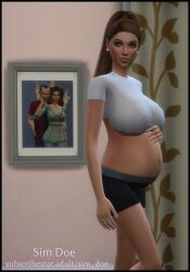 3d big_belly big_breasts caption english english_text no_sex original_characters pregnant rachelle_north(sim_doe) revealing_clothes revealing_outfit sexy sexy_pose sim_doe sims sims4 sims_4 speech_bubble speech_bubbles the_sims the_sims_4