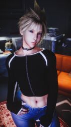 1girl 1girls 2026 3d 4k ass background bed belly belly_button big_lips blonde blonde_hair blue_eyes bottom_heavy choker chromatic_aberration clothed clothing cloud_strife crashbanditkut cuntboy curvaceous curvy curvy_figure depth_of_field detailed_background earrings eyebrows eyelashes eyeshadow female_cloud final_fantasy final_fantasy_vii final_fantasy_vii_remake flat_chest flat_chested genderswap genderswap_(mtf) hair hi_res high_resolution highres human indoors inside jeans light-skinned_female light_skin long_eyelashes long_nails looking_at_viewer makeup mascara mature mature_female muscles muscular muscular_female nail_polish nails navel night parted_lips pinup room rule_63 self_upload shirt short_hair six_pack slim_waist solo solo_female solo_focus square_enix standing straight thick thick_hips thick_lips thick_thighs thighs tight_clothing tummy virt-a-mate virtamate young young_female