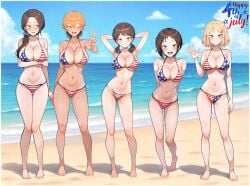 4th_of_july ai_generated american_flag american_flag_bikini beach blonde_female blonde_hair breasts inminent_sex kanako_(terasu_mc) kaya_(terasu_mc) kokujin_no_tenkousei_ni_ane_o_ntr-ru light-skinned_female lizarb mori_kaede_(terasu_mc) multiple_girls nao_(terasu_mc) netorare ntr shiina_ayumu_(terasu_mc) smile smiling tanned tanned_skin terasu_mc thighs united_states_of_america
