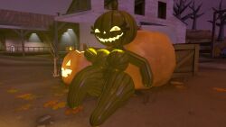 3d anthro female five_nights_at_freddy's five_nights_at_freddy's_4 halloween jack_o_pumpkin_(fnaf) pumpkin pumpkin_girl pumpkin_head solo source_filmmaker