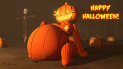 3d anthro female five_nights_at_freddy's five_nights_at_freddy's_4 halloween jack_o_pumpkin_(fnaf) pumpkin pumpkin_girl pumpkin_head solo source_filmmaker