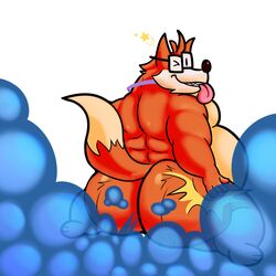 1boy 1male ass ass back backside belly big_ass big_butt blue_fart fart fart_cloud fart_fetish farting fivey_fox fox furry furry_only gay glasses male male_only orange_fur presenting smacking_ass solo tail tongue vulpine wink winking