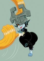 absurd_res armor ass big_butt blep blonde_hair butt_slap deepcreases digital_media_(artwork) female hair headgear headgear_only helmet helmet_only hi_res huge_butt huge_filesize humanoid imp looking_at_viewer looking_back looking_back_at_viewer midna nintendo not_furry nude prehensile_hair pussy rear_view slap slapping_own_butt slapping_self solo the_legend_of_zelda tongue tongue_out twili twilight_princess vulva