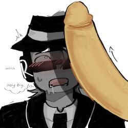 chance_(forsaken) dream_game face_closeup fedora forsaken_(roblox) gay_sex mafioso_(dream_game) male sucking_penis toony_face yaoi