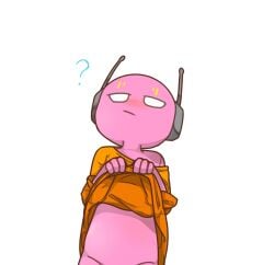 antennae_(anatomy) featureless_crotch feminine_male five_pebbles_(rain_world) iterator_(rain_world) pink_body questionable_consent rain_world robe robot robot_boy robot_humanoid twink