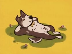 2d_animation animal_genitalia animal_penis animated animation_error anthro armpit_hair balls black_nose body_hair brown_body brown_fur canid canine canine_genitalia canine_penis canis cheek_tuft closed_eyes collar collar_only commissioner_name countershading dark_nipples domestic_dog facial_tuft flower folded_ears frame_by_frame fur genital_piercing genitals gold_(metal) gold_tooth grass lying lying_on_grass lying_on_ground male male_only mammal navel nipples nude on_back on_ground open_mouth pecs penis penis_piercing penis_tip piercing plant ring_piercing rock sharp_teeth sheath simple_background slightly_chubby solo stretching teeth text tuft vickydanne white_body white_fur yawn