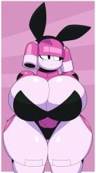 big_breasts breasts bunnysuit cleavage dorahden female huge_breasts mya_(dorahden) robot tagme thick_thighs wide_hips
