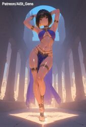 1girls ai_generated aist_ arabian arabian_clothes egyptian egyptian_female sweat