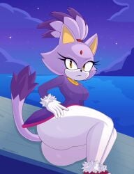 ass big_breasts blaze_the_cat feline feline fromariels huge_ass orange_eyes purple_hair sonic_(series)