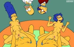 20th_century_fox 20th_century_studios 2girls 4boys anal anal_sex arms_spread artist_name bald bald_male blue_hair bound breasts closed_eyes clothed clothed_female_nude_male clothed_male_nude_male clothing eyelashes faceless_male female fox_corporation genitals glasses gracie_films hands_on_hips homer_simpson human human_on_human indoors kirk_van_houten lockandlewd looking_at_another luann_van_houten lying_on_back male male/female mammal marge_simpson matt_groening mature mature_female mature_male mouth_coverd nipples nude nude_female nude_male open_mouth penis penis_in_anus pussy rape red_shirt rug sex shirt straight straight_sex the_simpsons unseen_male_face white_shirt yellow_skin