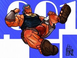 1boy anchor_necklace armpit armpits balls balls_outline balls_under_clothes bara barazoku beard beard_stubble big_muscles big_pecs big_pectorals blue_clothing blue_hair blue_tank_top bracer bulge chest_markings chest_tattoo clothed clothed_male clothes clothing cross-laced_clothes cross-laced_legwear crotchless crotchless_clothes crotchless_shorts daddy detailed_bulge dilf eyebrow_cut facial_hair facial_scar fantastic_boyfriends:_legends_of_midearth flaccid flaccid_cock flaccid_penis flexing flexing_arm flexing_bicep footwear full_body fully_clothed fully_clothed_male fundoshi gay hair hairless_armpits holding_knee housamo human japanese_clothes japanese_clothing jewelry jormungand_(fantastic_boyfriends) jormungandr_(tokyo_afterschool_summoners) large_pecs large_pectorals lying lying_on_back male male_only male_underwear masculine_male mature mature_male moustache moustache muscles muscular muscular_arms muscular_chest muscular_legs muscular_male muscular_thighs mustache_stubble necklace nipple_outline nipples_covered noctus-windseeker open_legs pecs pectorals penis penis_outline penis_under_clothes ponytail red_fundoshi red_male_underwear red_underwear sandals scar scar_across_eye scar_on_face short_hair sidepec smile smiling smiling_at_viewer solo solo_male spread_legs spreading_legs stubble tank_top thick_eyebrows thick_legs thick_thighs thighs tied_hair tokyo_afterschool_summoners tokyo_houkago_summoners underwear yaoi