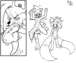 2009 anthro canine fellatio fox fur hedgehog interspecies male male_only mammal monochrome multiple_males nude oral penis sonic_(series) sonic_the_hedgehog steve_farfan tails yaoi