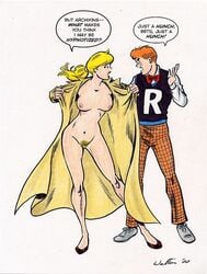 1boy 1girls 2000 adam_walters archie_andrews archie_comics betty_cooper exhibitionism female human human_only light-skinned_female light-skinned_male light_skin male tebra