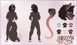 absurd_res anthro canid canine canis dreadlocks hi_res lei_long long_tongue male mammal model_sheet poulet-7 solo tongue wolf