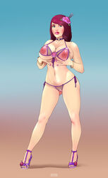 arteria big_breasts bikini female_only heels human posing solo solo_focus thearteriart_(artist)