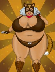 1girls age_progression bbw belly belly_button big_ass big_belly big_breasts breasts claws el_tigre female genderbend genderbender gilf grey_hair latina manny_rivera nickelodeon obese rule_63 saturnxart what