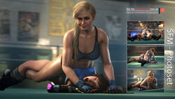 2girls 3d 3d_(artwork) abs ass blonde_hair breasts brown_hair butt cassie_cage catfight crossover defeated dominant_female dominated domination female female_domination female_with_female femdom fight fighting helpless highres kazama_asuka leg_lock lezdom midriff mortal_kombat mortal_kombat_11 muscle muscles muscular ponytail restrained sexually_suggestive short_hair shorts sitting_on_person sneakers sports_bra squeezing submission_hold submissive submissive_female tank_top tekken tekken7wallpapers tekken_7 thighs thighs_together wrestling wrestlingryona yuri