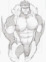 balls bara claws facial_hair flaccid gay male male_only marvel marvel_comics monochrome muscles muscular penis phosbara sabretooth solo solo_male victor_creed