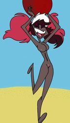 1girls beach breasts hazbin_hotel straight_hair tagme velvette velvette_old_design vivienne_medrano