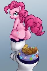 birthday_cake cake dessert equid equine feces female food friendship_is_magic hi_res horse lordcuckness mammal my_little_pony pinkie_pie_(mlp) pony scat toilet