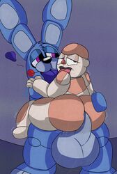 anal anal_sex animatronic anthro ass balls bidybab big_balls big_penis blue_body duo erection eyelashes five_nights_at_freddy's fur furry gay genital_fluids genitals grabbing_ass half-closed_eyes heart humanoid_penis interspecies lagomorph legs looking_back male male/male male_penetrating mammal nude open_mouth orgasm penetration penis plushtrapboyuwu puppet_bonnie_(fnafsl) purple_skin rabbit robot sex simple_background sister_location smile straight testicles thick_thighs tongue tongue_out video_games wide_hips yaoi young