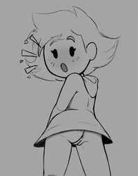 1girls ass bottomless butthole earthbound female female_only kumatora looking_at_viewer mob_face mother_(series) mother_3 pussy short_hair sketch solo tagme upskirt