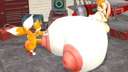 3d anthro big_balls big_breasts gigantic_breasts huge_breasts hyper hyper_breasts minttoo nipple_fucking nipple_penetration sonic_(series) sonic_the_hedgehog_(series) tails vanilla_the_rabbit